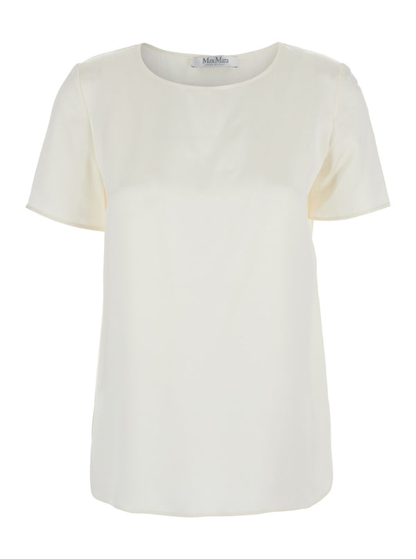 Dida White Silk Top For Women Tops