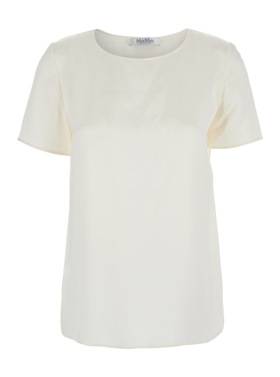 Dida White Silk Top For Women Tops