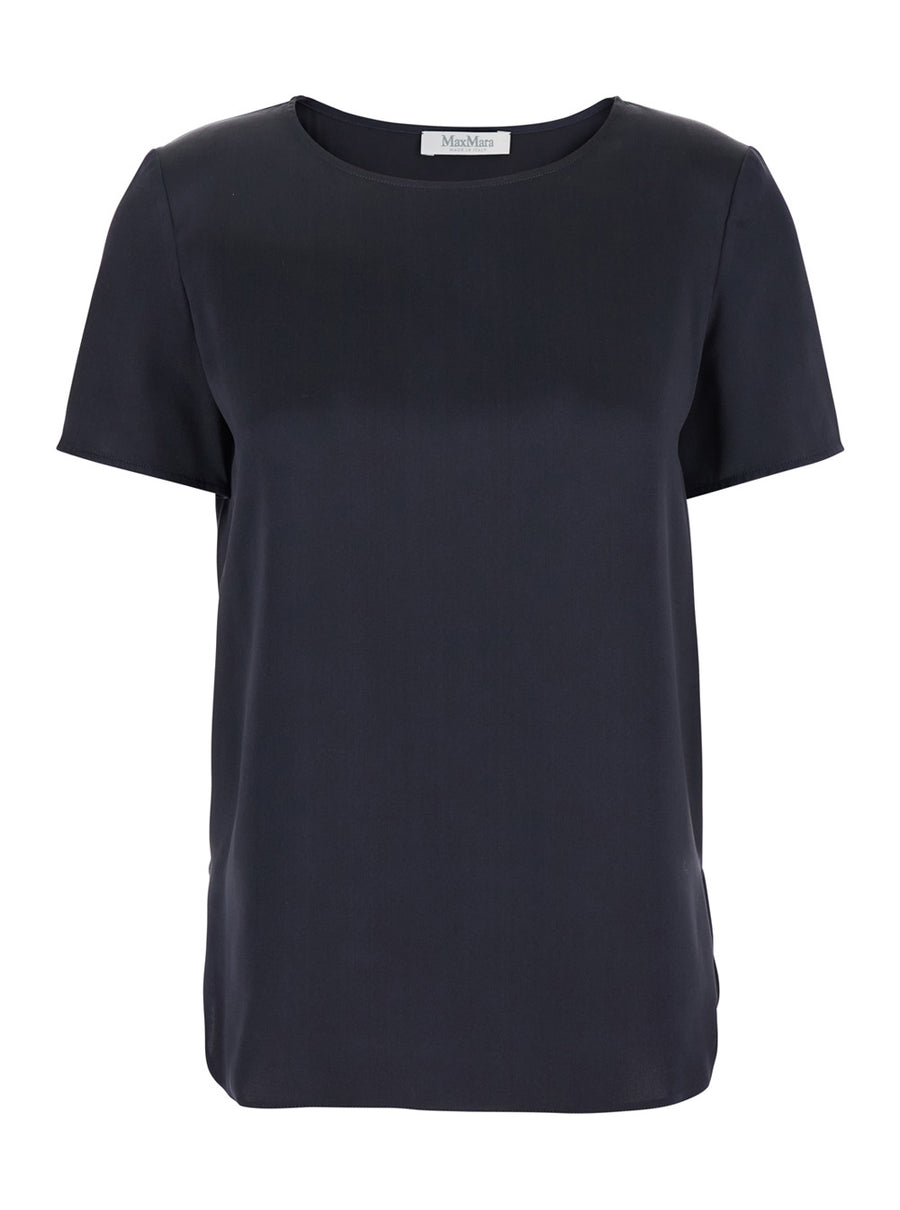 Blue Crewneck T-Shirt Silk