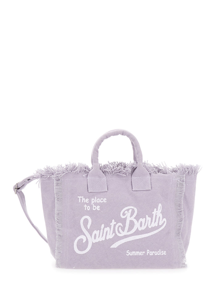 Colette Lilac Handbag With Logo Embroidery On The Front And Adjustable Removable Shoulder Strap Cotton Girl Violet Hand Bags