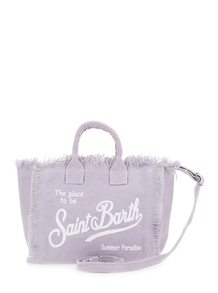 Colette Lilac Handbag With Logo Embroidery On The Front And Adjustable Removable Shoulder Strap Cotton Girl Violet Hand Bags