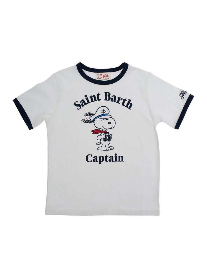 Dean Jr White T-Shirt With Round Neck And Maxi Logo Print On The Front Cotton Boy Tshirts Polo Shirts