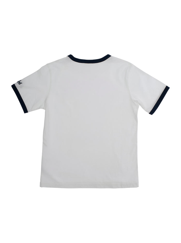 Dean Jr White T-Shirt With Round Neck And Maxi Logo Print On The Front Cotton Boy Tshirts Polo Shirts