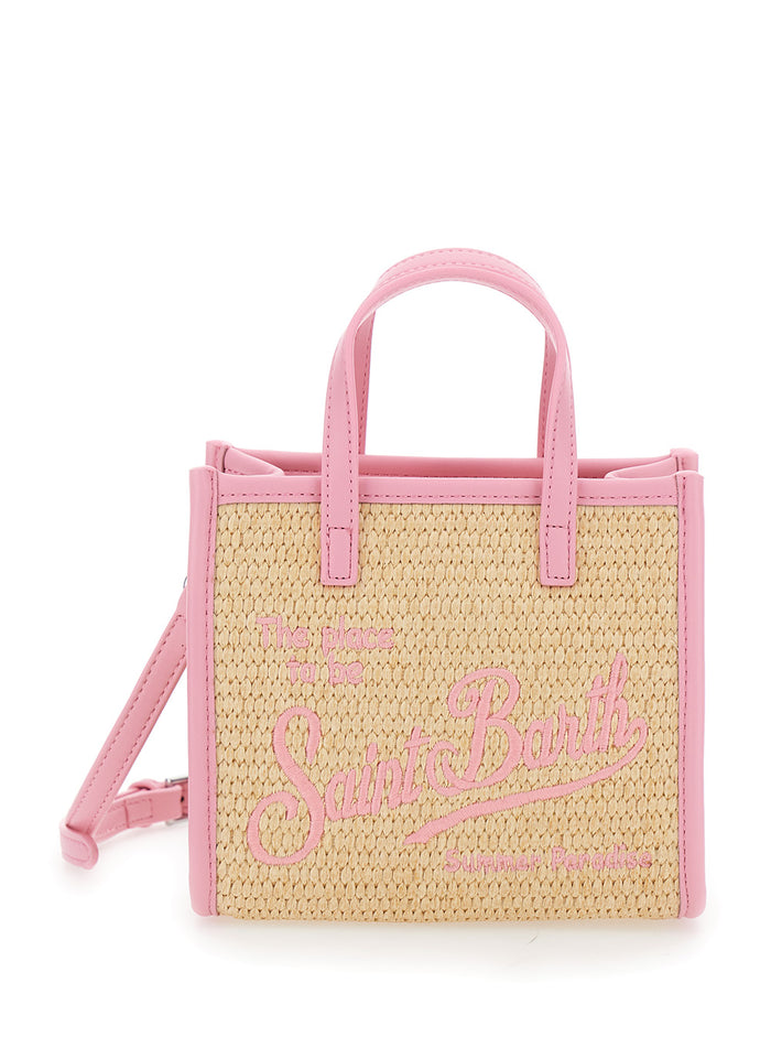 Vivian Mini Beige Handbag With Logo Embroidery On The Front And Adjustable Removable Shoulder Strap Tech Fabric Girl Polypropylene Polyurethane Hand Bags