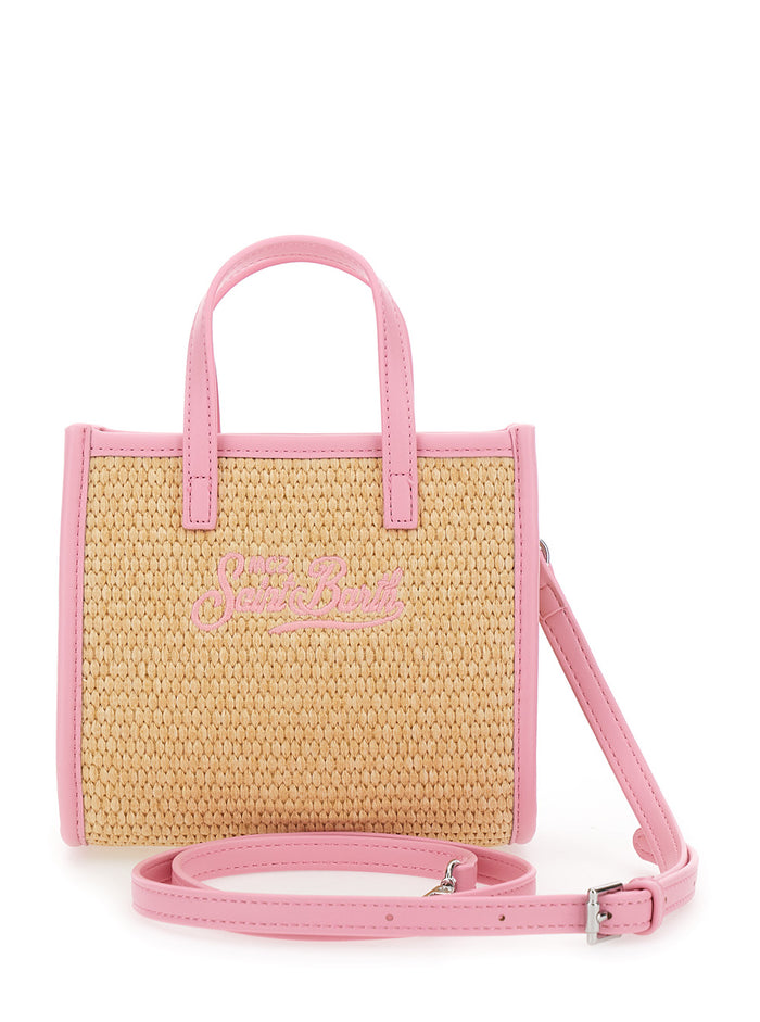 Vivian Mini Beige Handbag With Logo Embroidery On The Front And Adjustable Removable Shoulder Strap Tech Fabric Girl Polypropylene Polyurethane Hand Bags