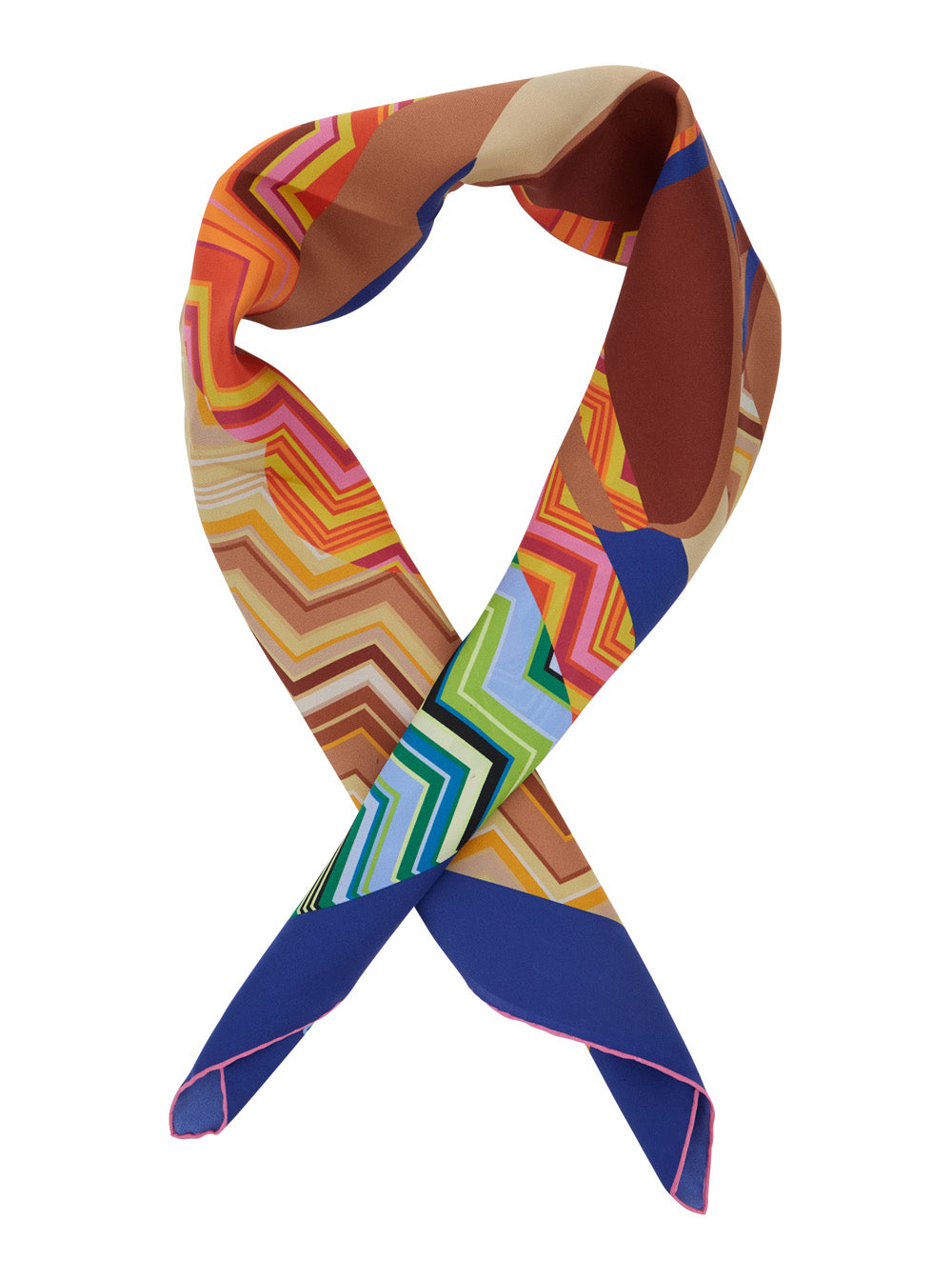 Multicolor Scarf With All-Over Print Silk Woman Scarfs And Foulards