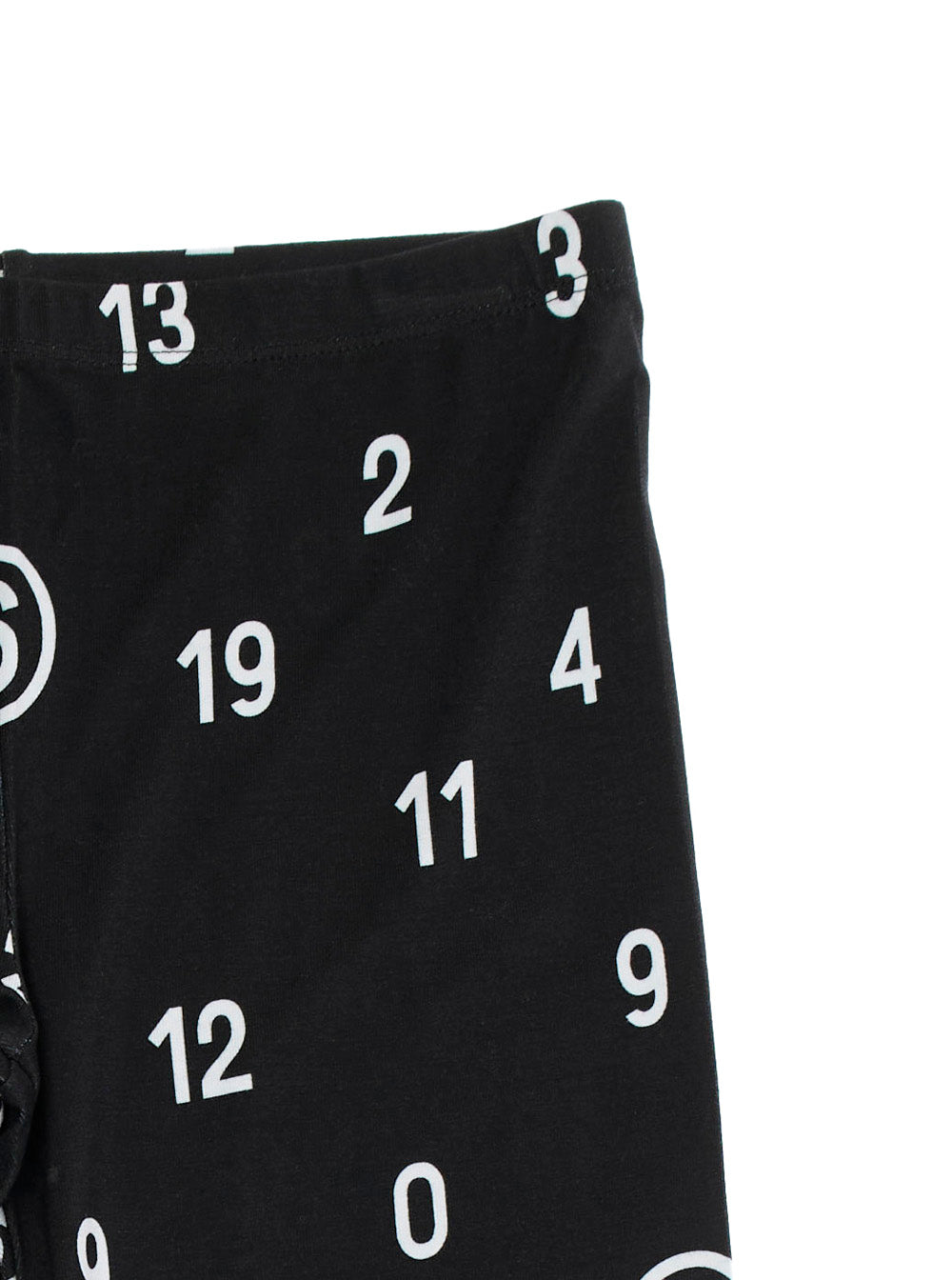 Black Pants With All-Over Number Print Viscose Blend Girl Elastane Trousers