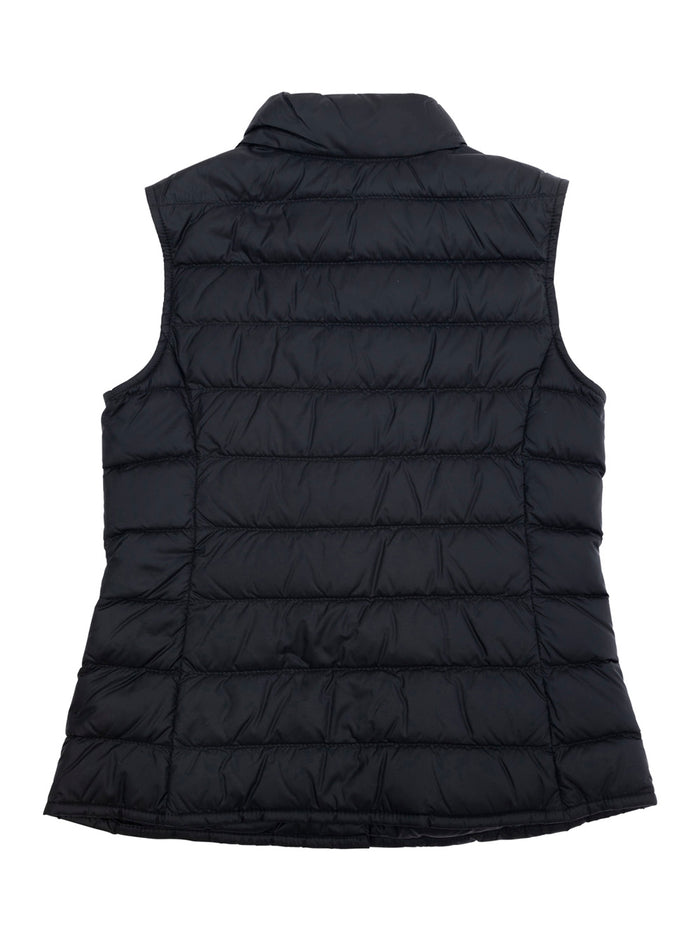 Liane Black Sleeveless Down Jacket With Logo Patch On The Front Tech Fabric Girl Polyamide