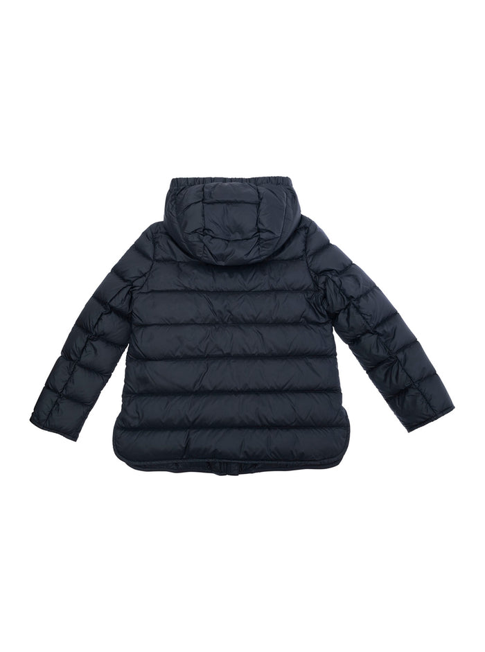 Argenno Blue Down Jacket With Logo Patch Applied On The Sleeve Tech Fabric Girl Blu Polyamide