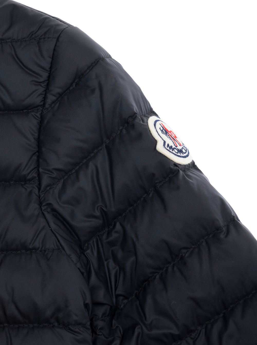 Lans Black Down Jacket With Logo Patch On The Sleeve Tech Fabric Girl Polyamide