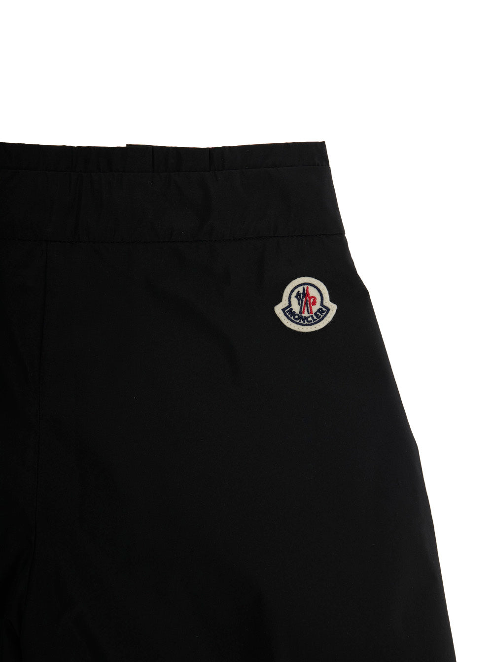 Black Shorts with Logo Patch on the Back in Techl Fabric Girl Polyester And Bermuda