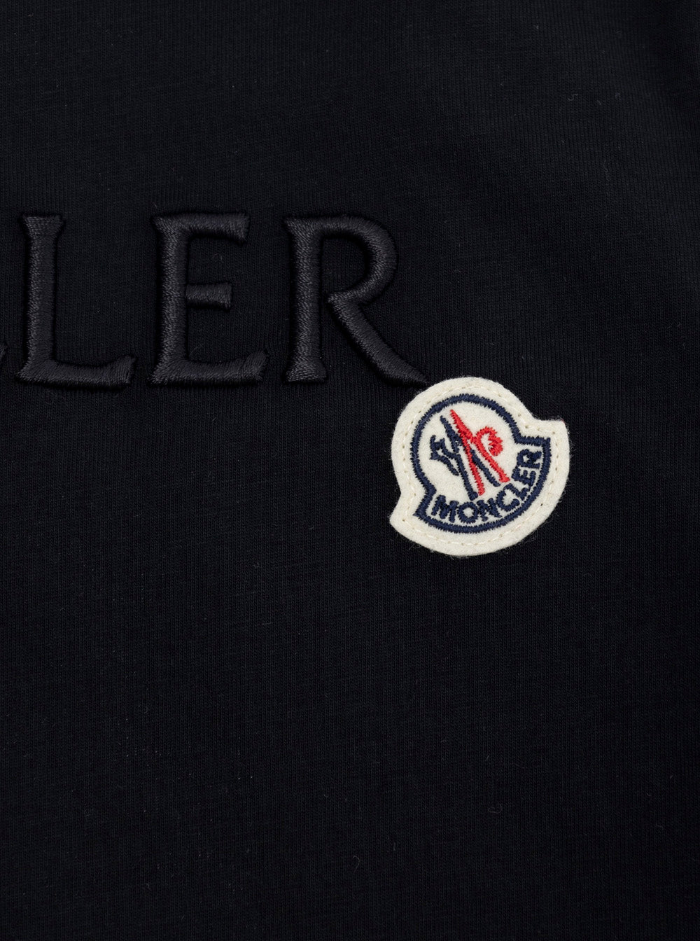 Black Crewneck T-Shirt with Logo Lettering Embroidery on the Front and Patch in Cotton Girl Tshirts Polo Shirts
