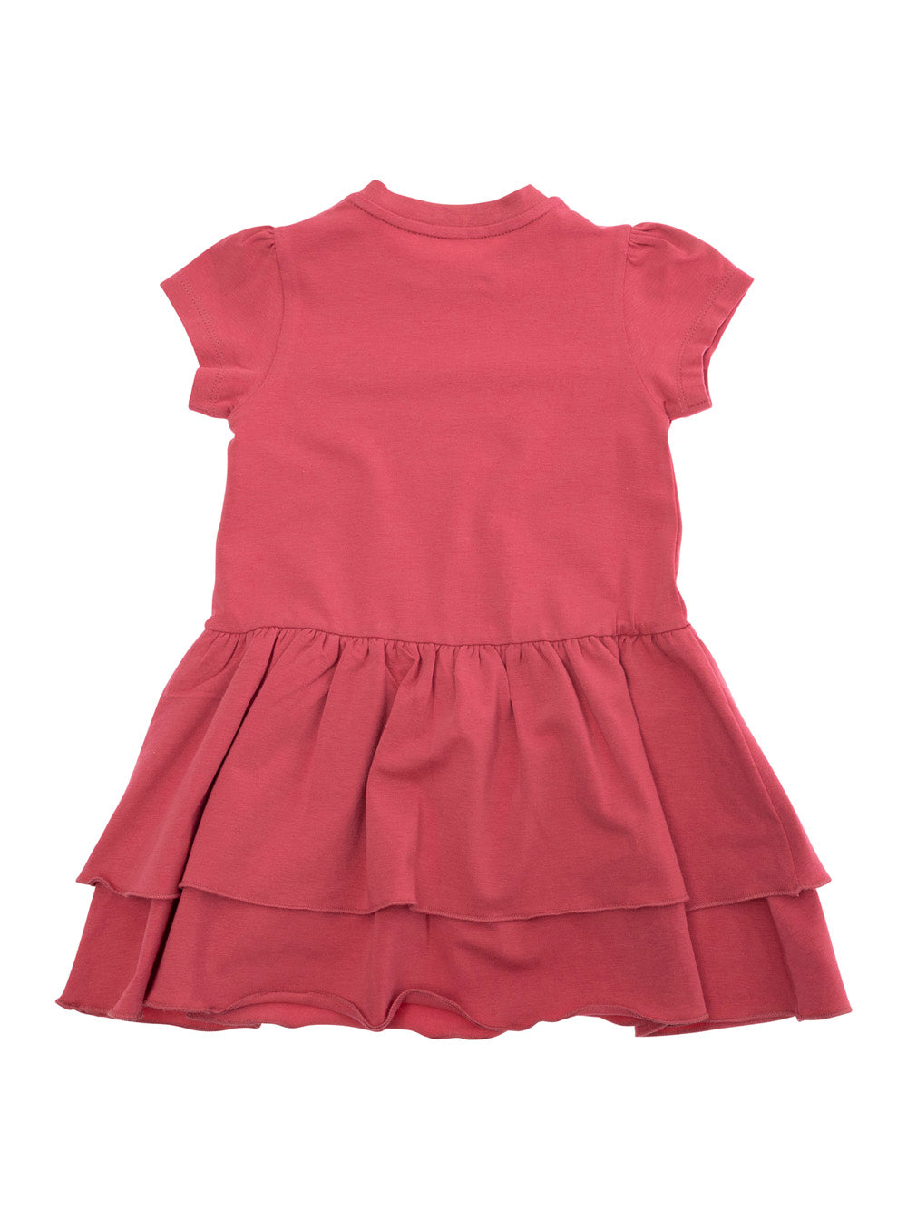 Red Crewneck Dress With Logo Patch Applied On The Front Cotton Baby Elastane