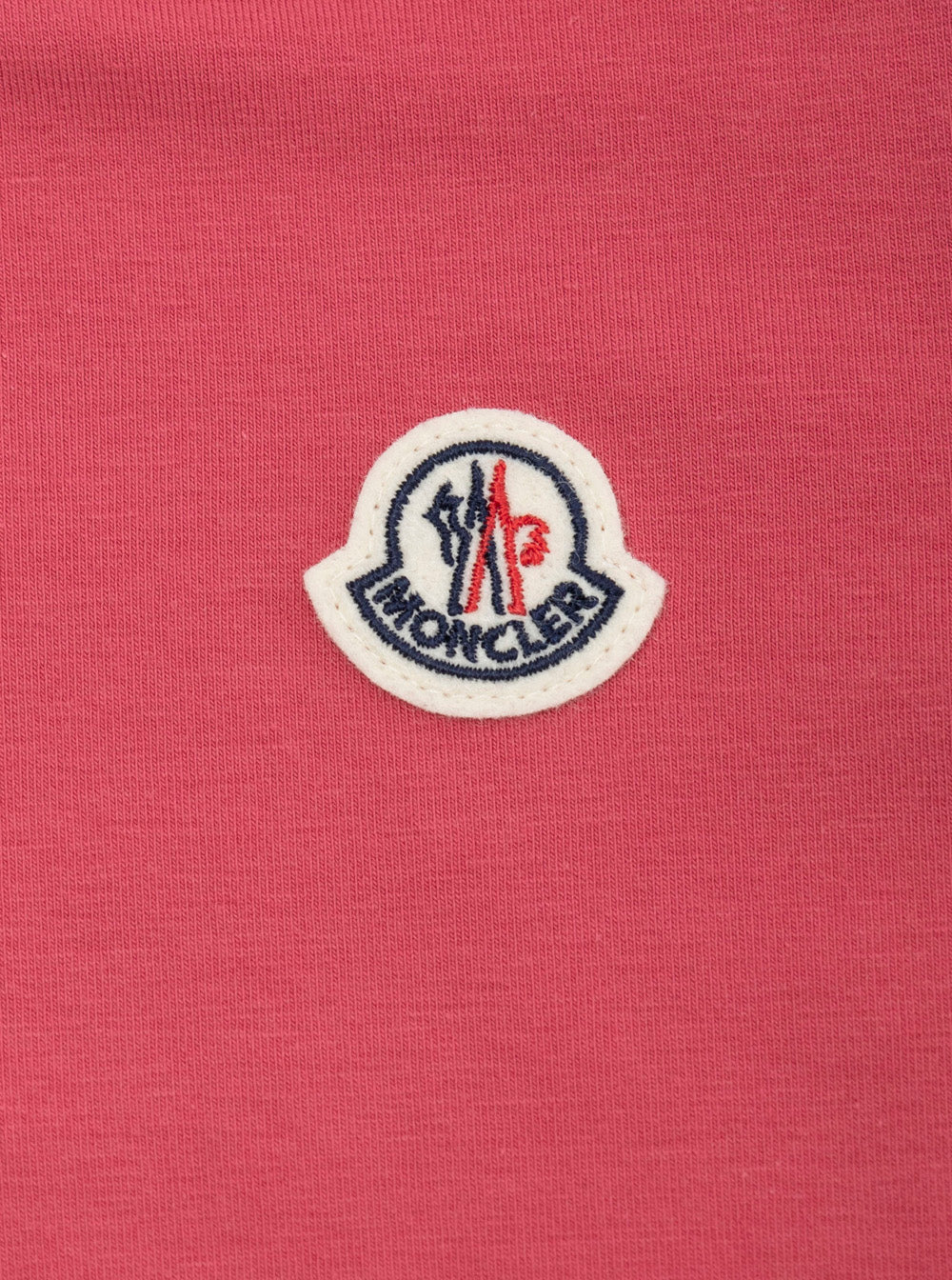 Red Crewneck Dress With Logo Patch Applied On The Front Cotton Baby Elastane