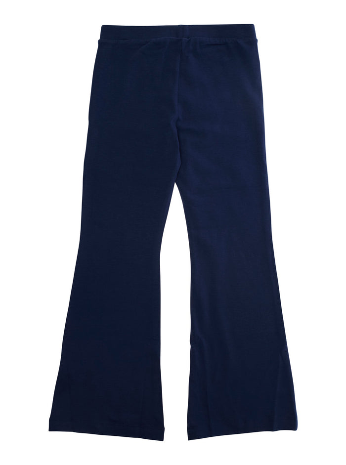 Blue Pants With Teddy Bear Print On The Front Cotton Girl Blu Elastan Trousers