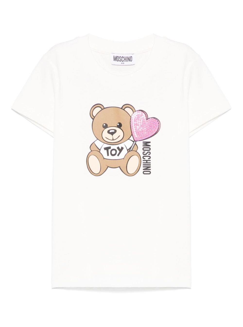 White Crewneck T-Shirt With Maxi Logo Print On The Front Cotton Stretch Girl Elastan Tshirts And Polo Shirts