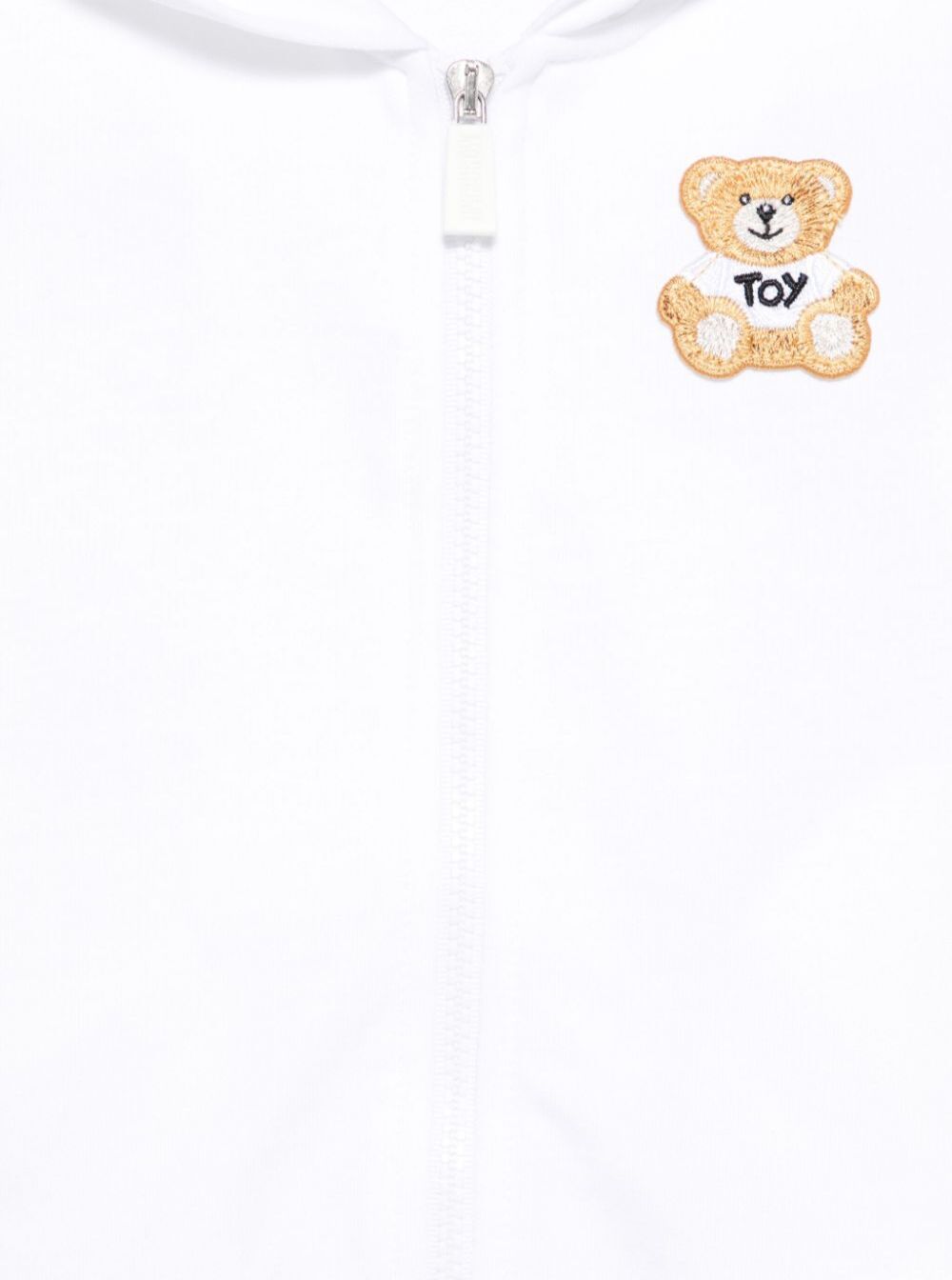 White Sweatshirt with Fixed Hood and Logo Detail on the Front in Cotton Baby Sweatshirts