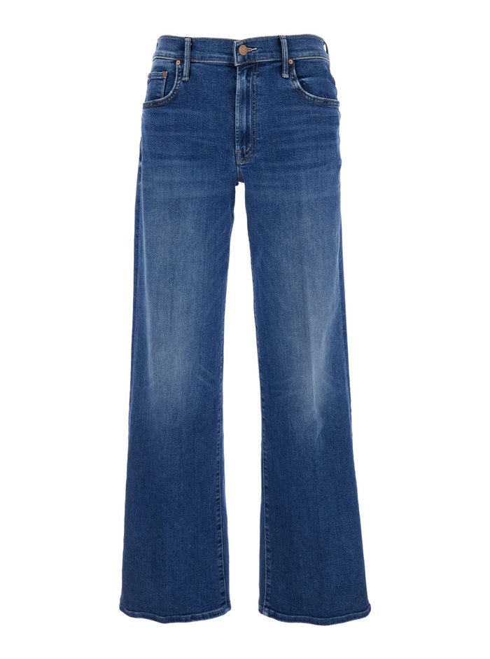 The Maven Sneak Blue Flared Jeans With Mid Rise And Belt Loops Denim Woman Blu