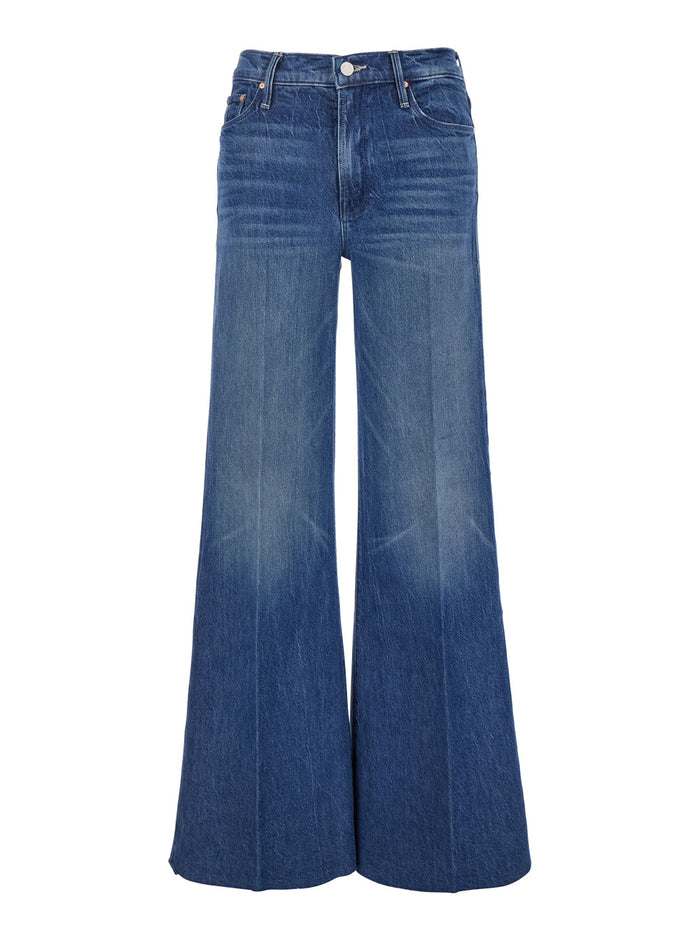 The Twisted Sneak Fray Blue Five-Pocket Jeans With Bleached Effect Cotton Blend Woman Blu Elastan