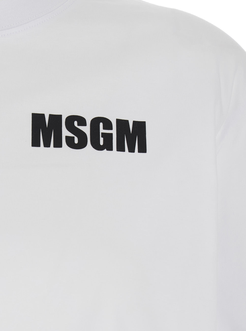 White Crop T-Shirt With Logo Print On The Front And Maxi Back Cotton Woman Tshirts Polo Shirts