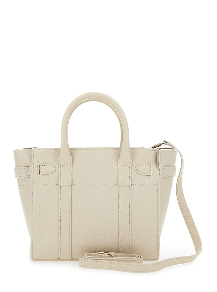 Bayswater Small Beige Handbag With Removable Shoulder Strap Leather Woman Calf Hand Bags
