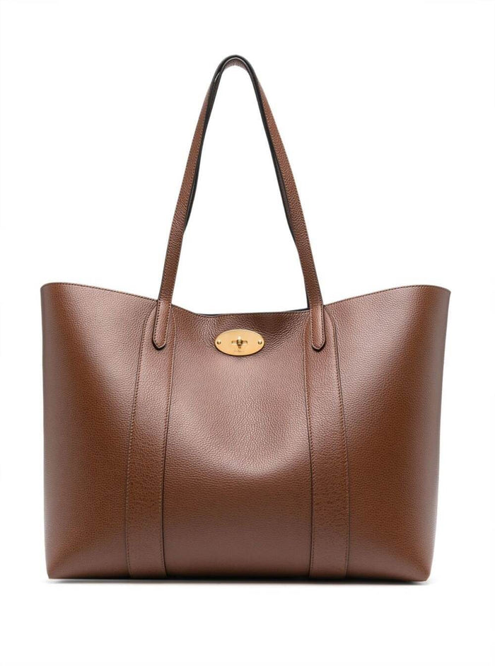 Brown Bayswater Hand Bag With Flap Detail Leather Woman Calf Tote