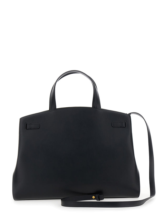 Pimlico Black Handbag With Adjustable And Removable Shoulder Strap Leather Woman Calf Hand Bags