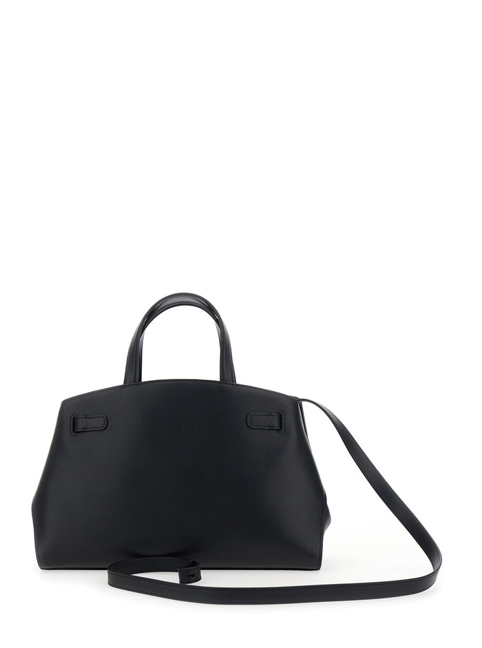 Pimlico Small Black Handbag With Adjustable And Removable Shoulder Strap Leather Woman Calf Hand Bags