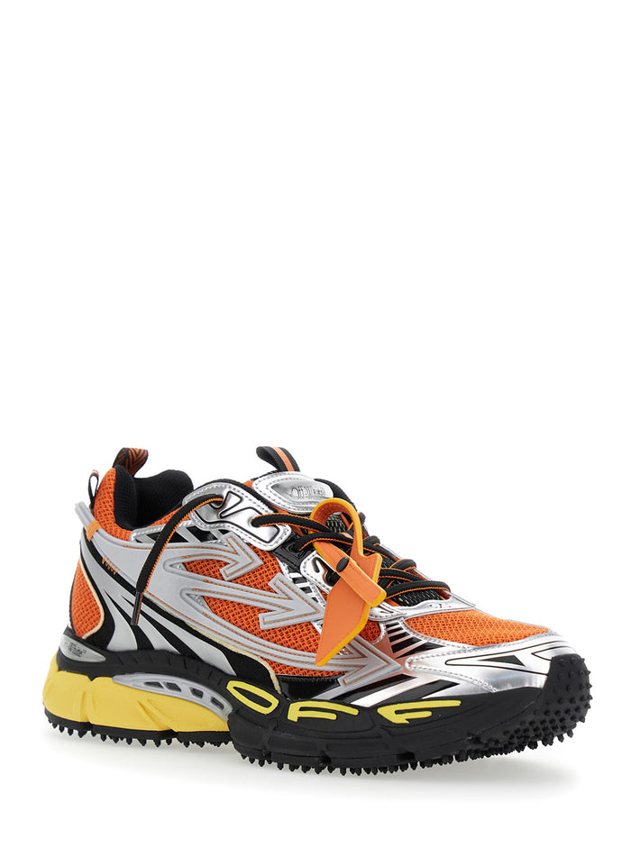 Ow Be Right Back Multicolor Low Top Sneakers With Zip-Tie Detail Mesh And Leather Man