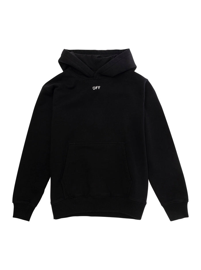 Black Hoodie With Arrow Print Cotton Boy Sweatshirts