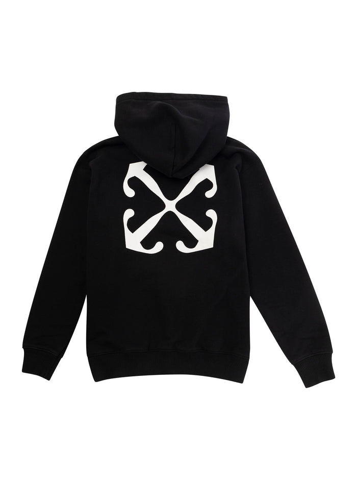 Black Hoodie With Arrow Print Cotton Boy Sweatshirts