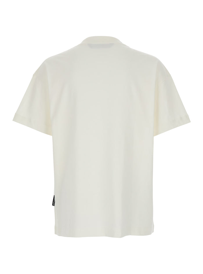 Bear Mind White T-Shirt With Print And Logo Lettering On The Front Cotton Man Tshirts Polo Shirts