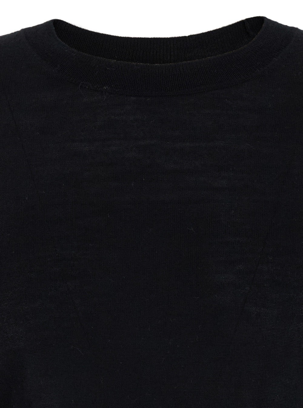 Black Crewneck Long Sleeve Sweater in Fabric Woman Jersey