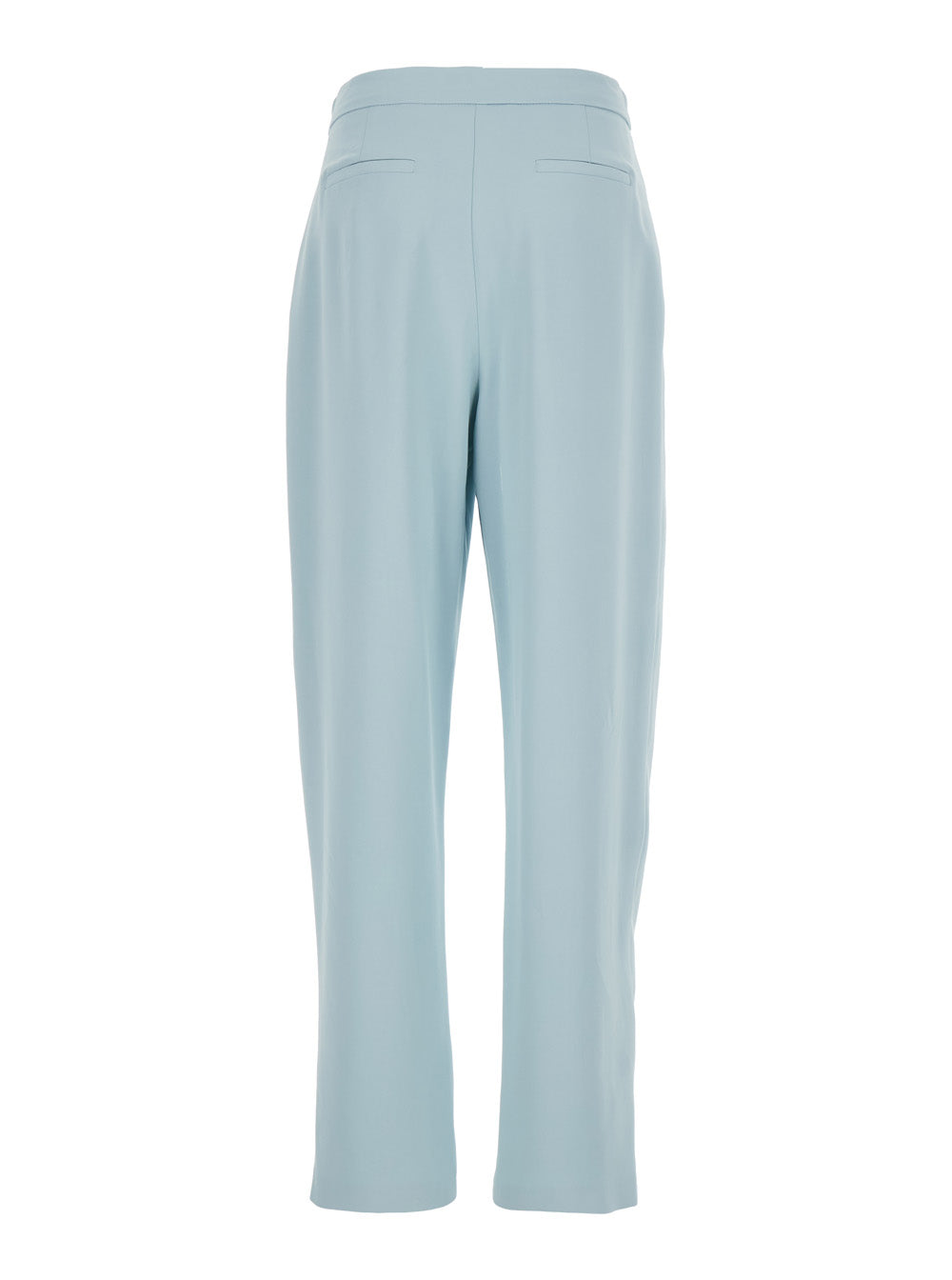 Light Blue Tailored Pants With Pleated Details Viscose Blend Woman Elastane Trousers