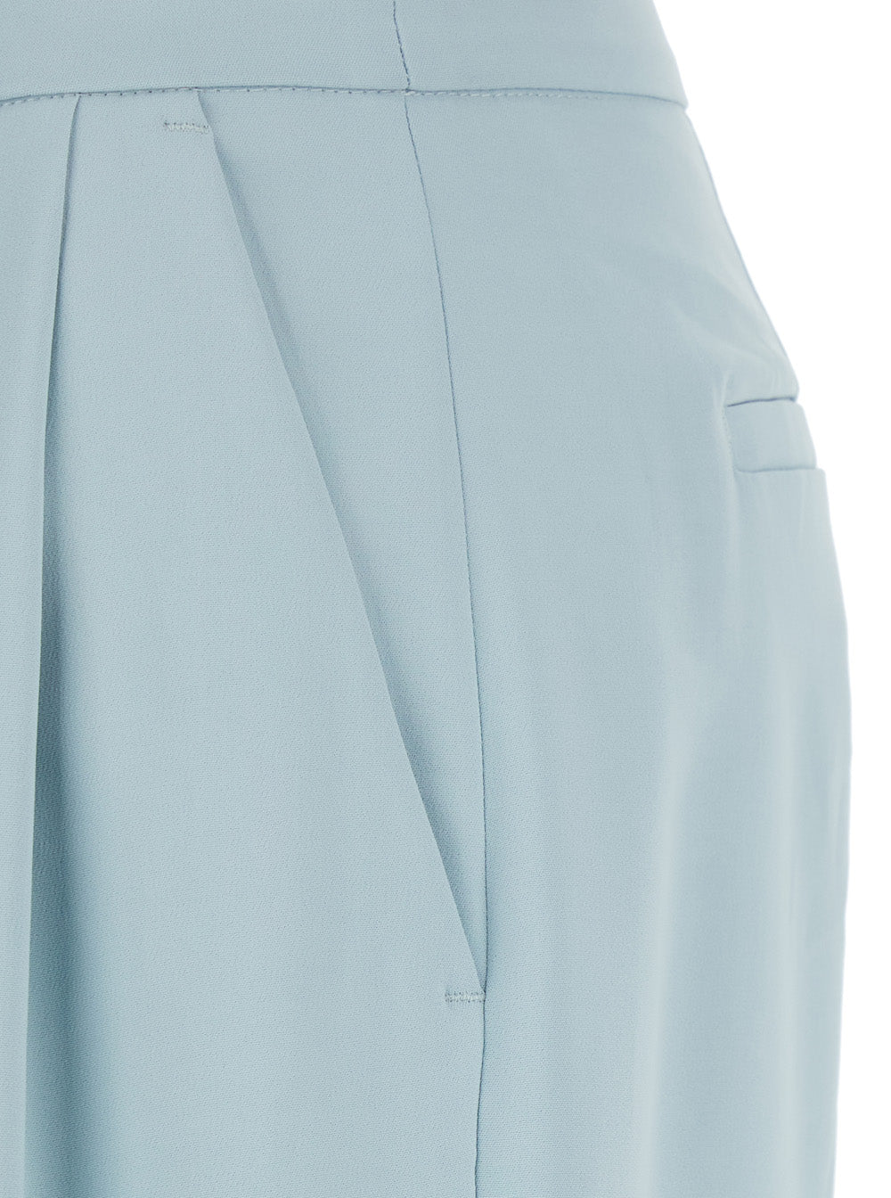 Light Blue Tailored Pants With Pleated Details Viscose Blend Woman Elastane Trousers