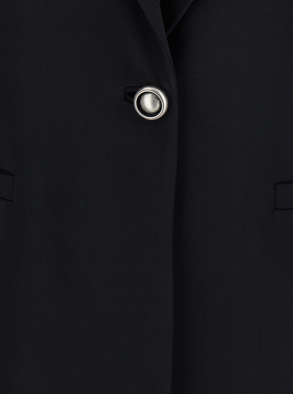 Faraona Black Single-Breasted Jacket With Peak Revers Viscose Stretch Woman Elastane Blazers