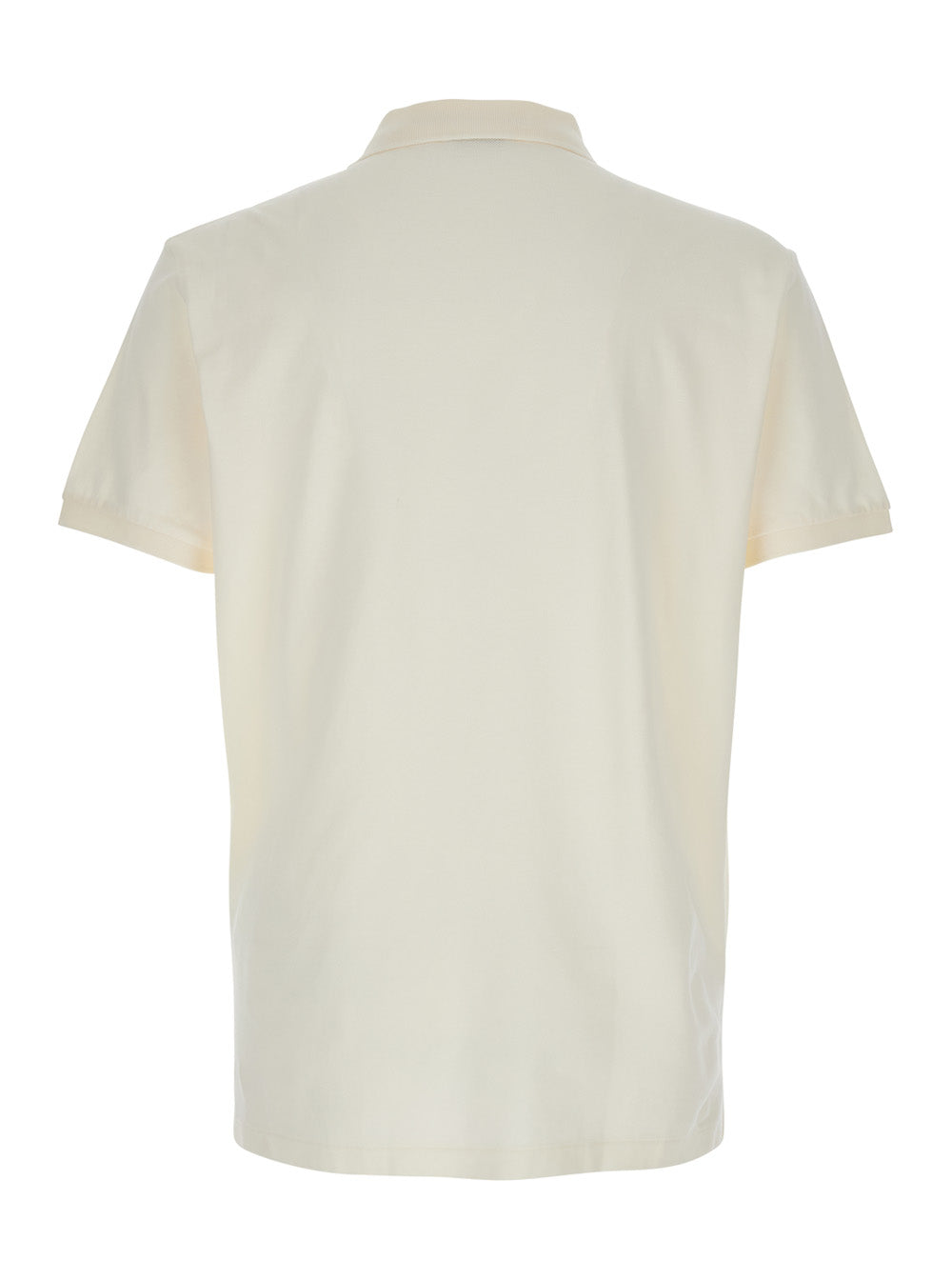 Custom Slim Fit White Polo Shirt with Large Pony Detail on the Front in Cotton Piquet Man Tshirts And