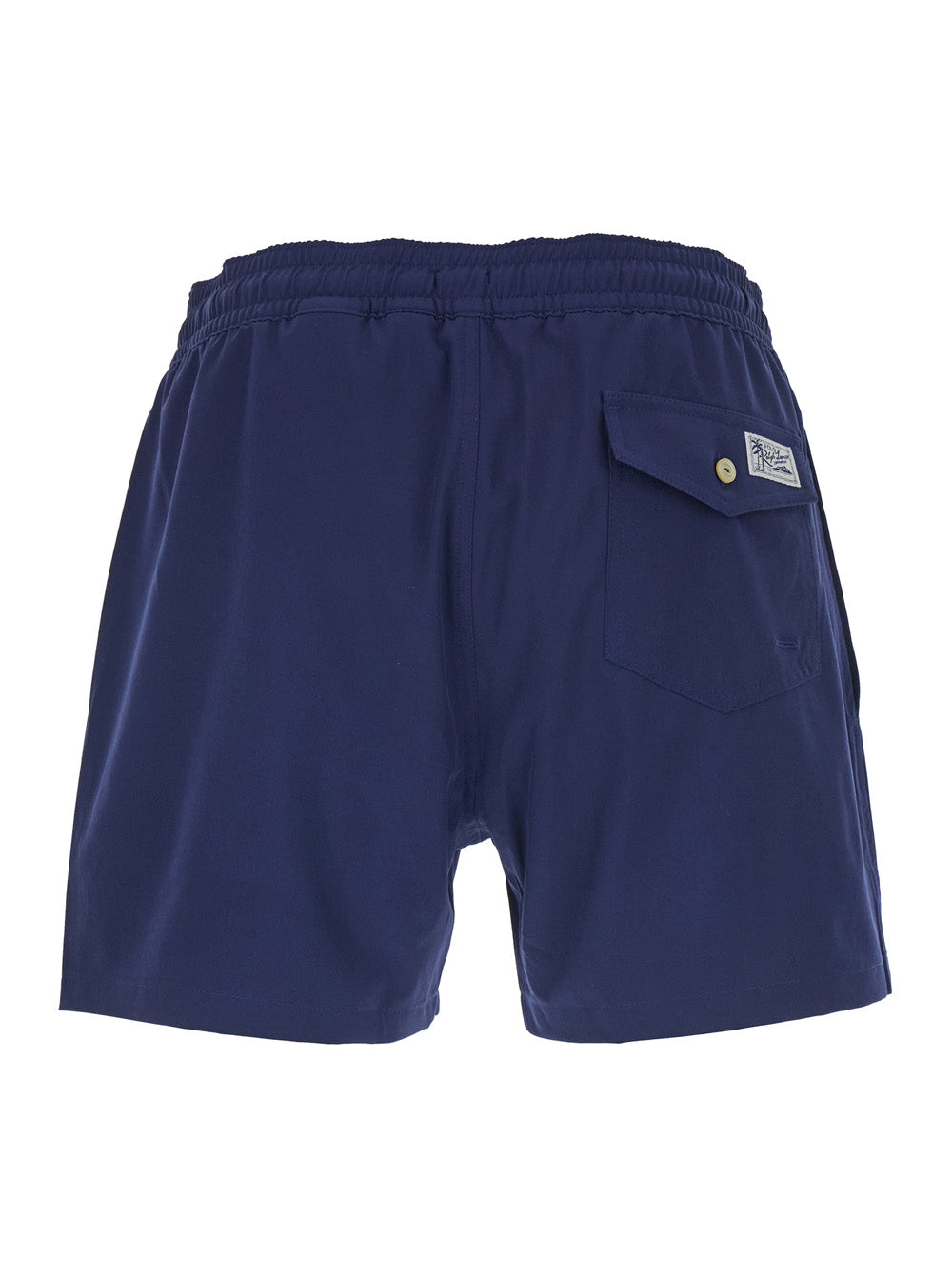 Blue Swim Shorts With Elasticated Waist And Embroidered Pony Logo On The Front Fabric Man Blu Beachwear