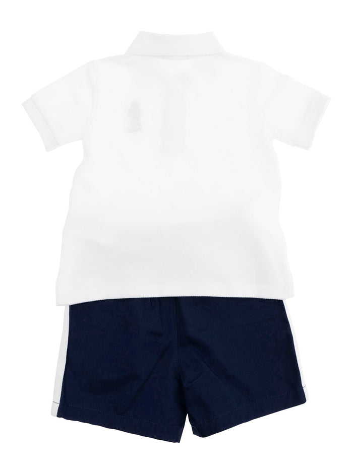 Multicolor Set With Logo Print On The Front Cotton Baby Suits