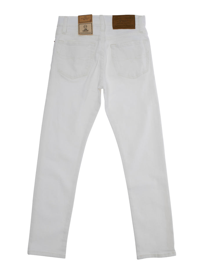 Sullivan White Jeans With Logo Patch On Front And Rear Denim Boy