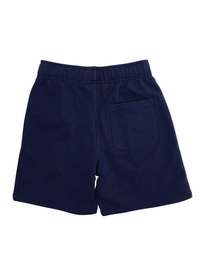 Blue Shorts With Elastic Drawstring Waist And Pony Embroidery On The Front Cotton Blend Boy Blu Polyester Bermuda