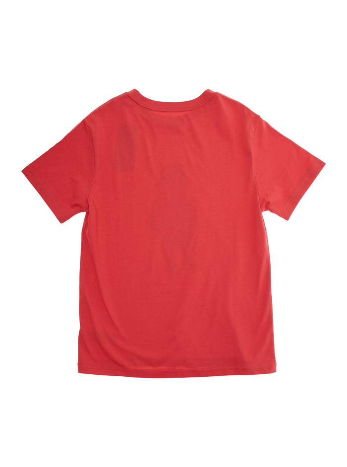 Red Crewneck T-Shirt With Maxi Logo On The Front Cotton Boy Tshirts And Polo Shirts