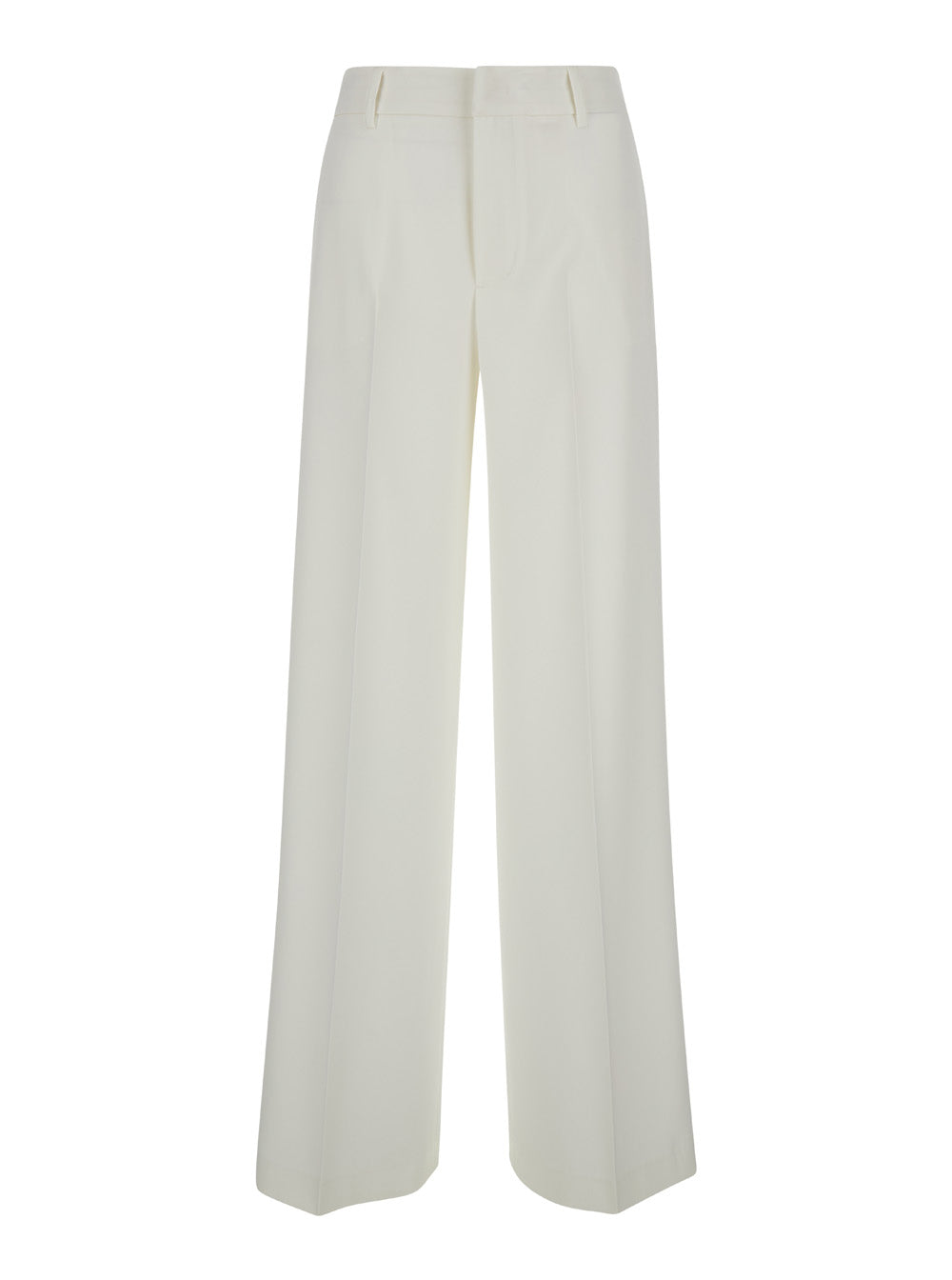 Tailored Lorenza High Waisted White Trousers Technical Fabric Woman Polyester Elastane