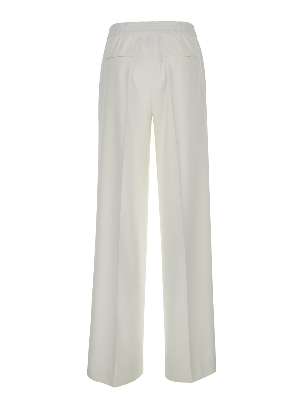 Tailored Lorenza High Waisted White Trousers Technical Fabric Woman Polyester Elastane