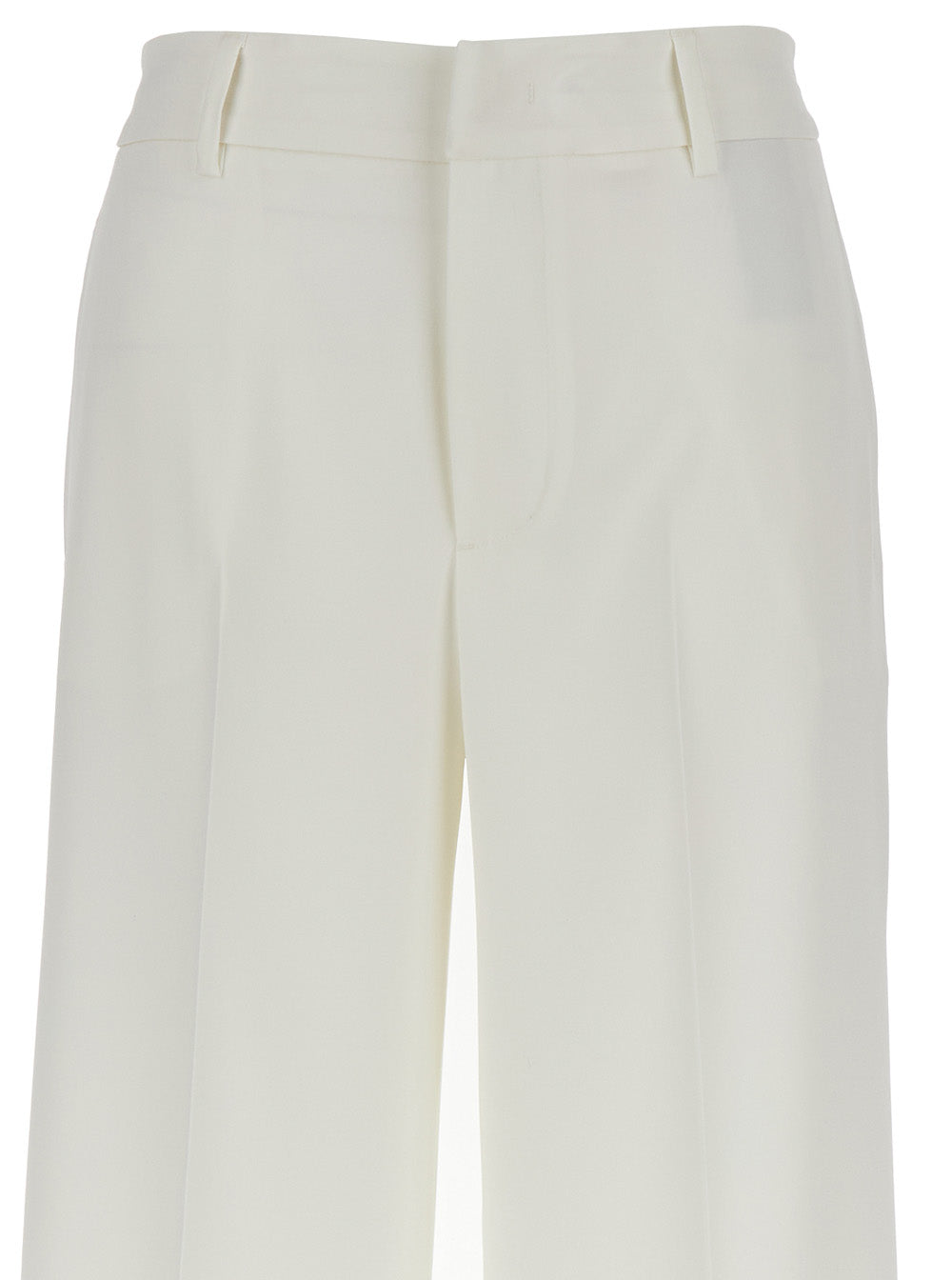 Tailored Lorenza High Waisted White Trousers Technical Fabric Woman Polyester Elastane