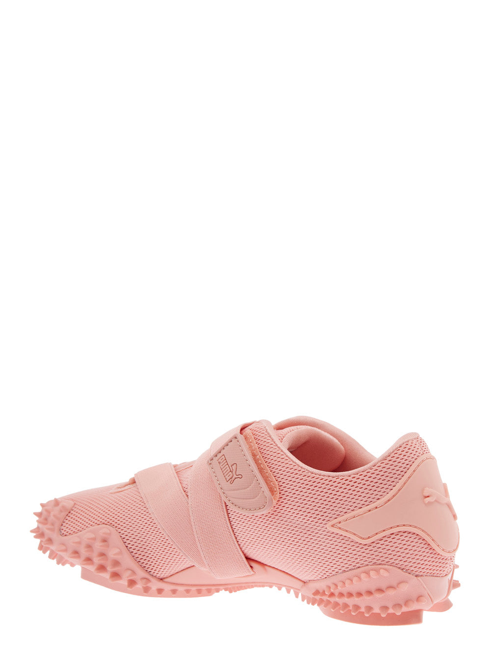 Mostro Pink Low Top Sneakers With Embossed Logo On Side And Heel Mesh Unisex Textile