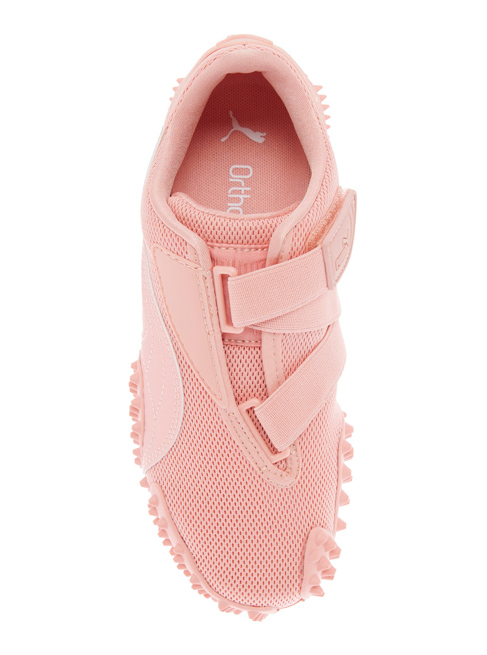 Mostro Pink Low Top Sneakers With Embossed Logo On Side And Heel Mesh Unisex Textile