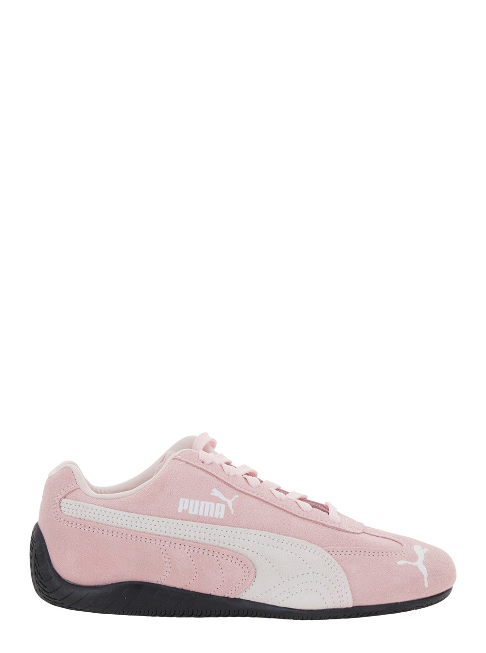 Speedcat Pink Sneakers with Logo Print on the Side and Lettering in Suede Unisex Leather