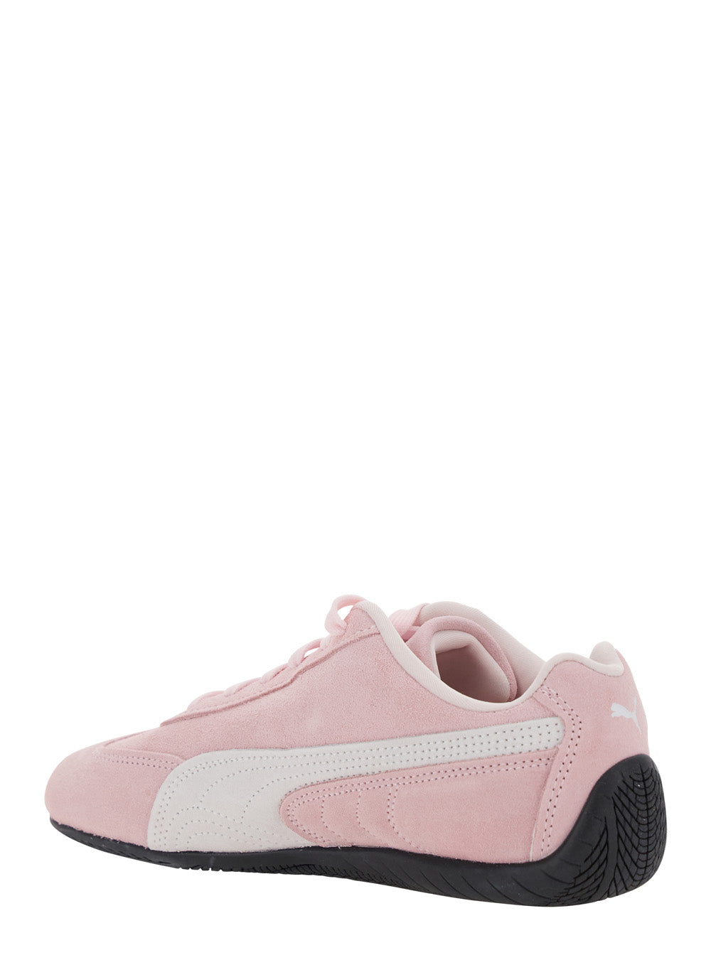 Speedcat Pink Sneakers with Logo Print on the Side and Lettering in Suede Unisex Leather