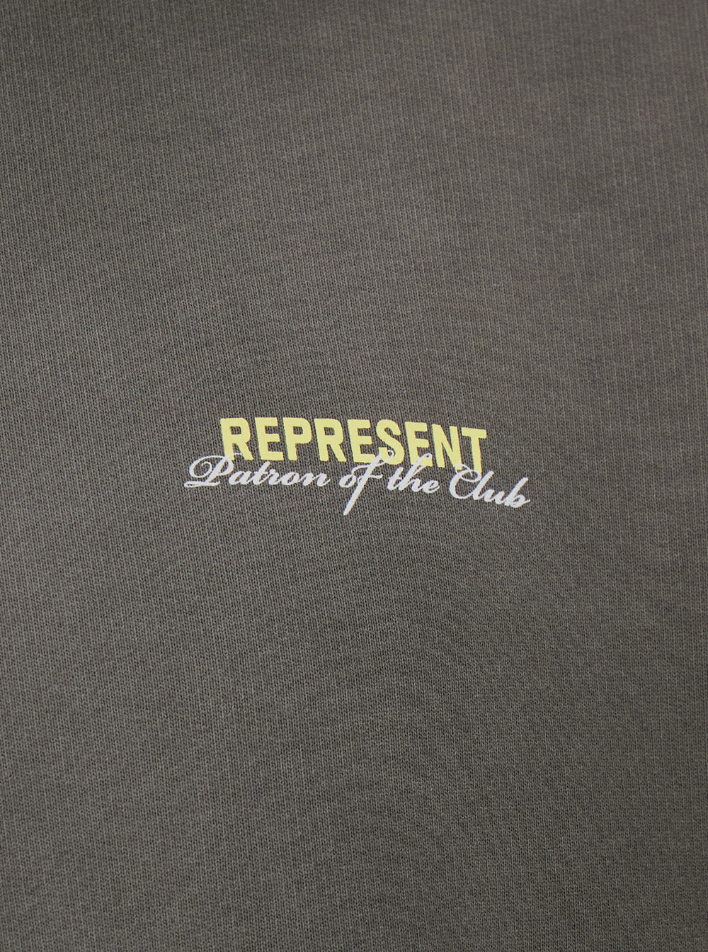 Patron Of The Club Olive Green Crewneck Sweater With Front And Back Logo Print Cotton Man Sweatshirts